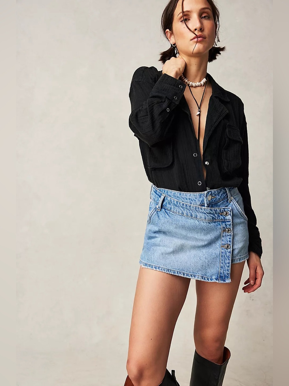 NWT Free People Wynne Denim Skirt